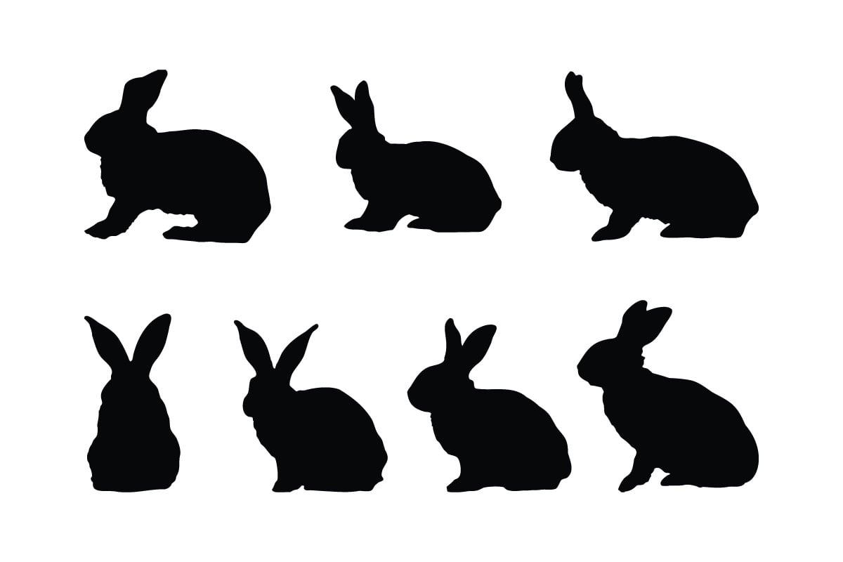 Rabbit silhouette vector collection