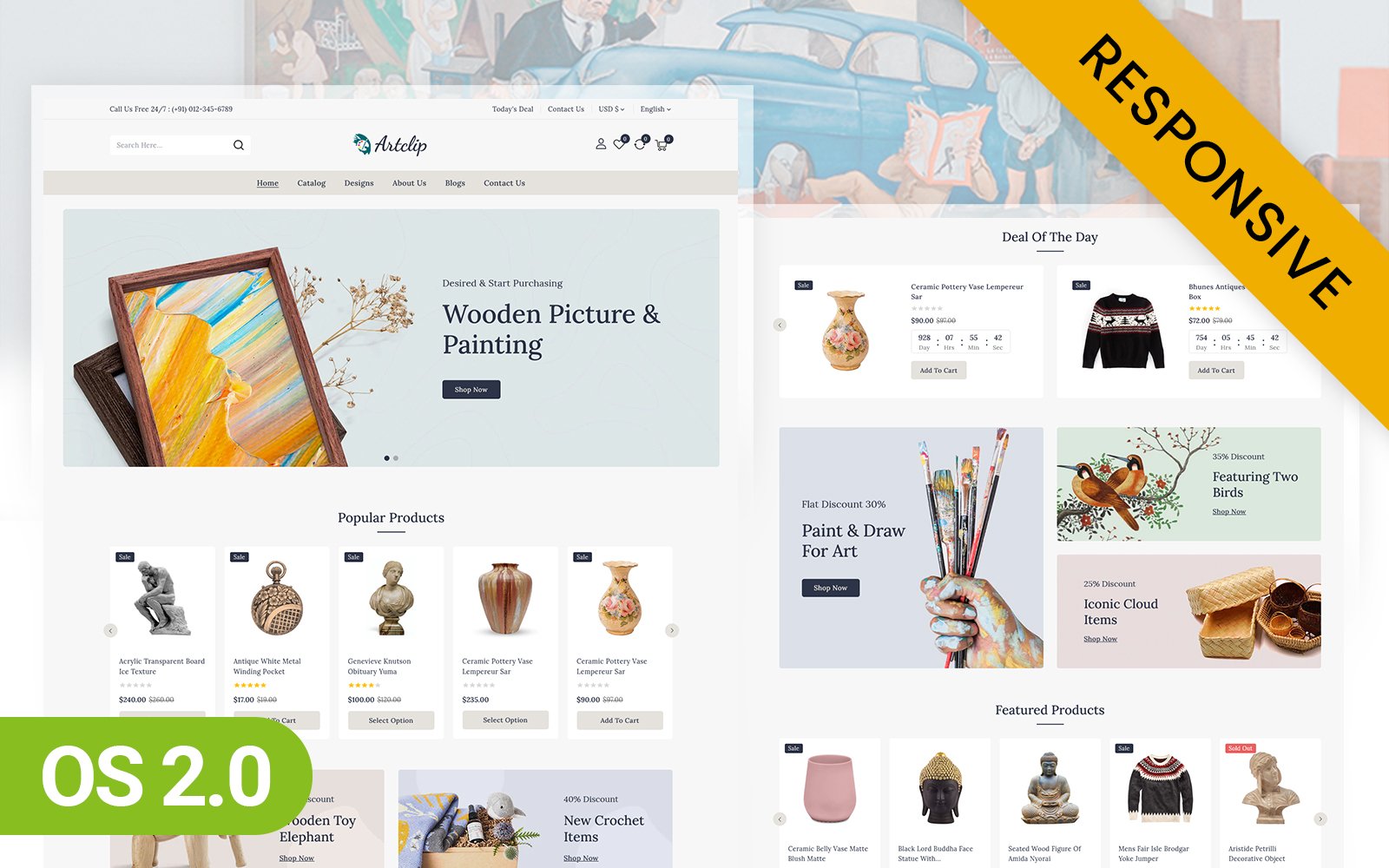 Artclip - Handmade Art Store Shopify 2.0 Responsive Theme