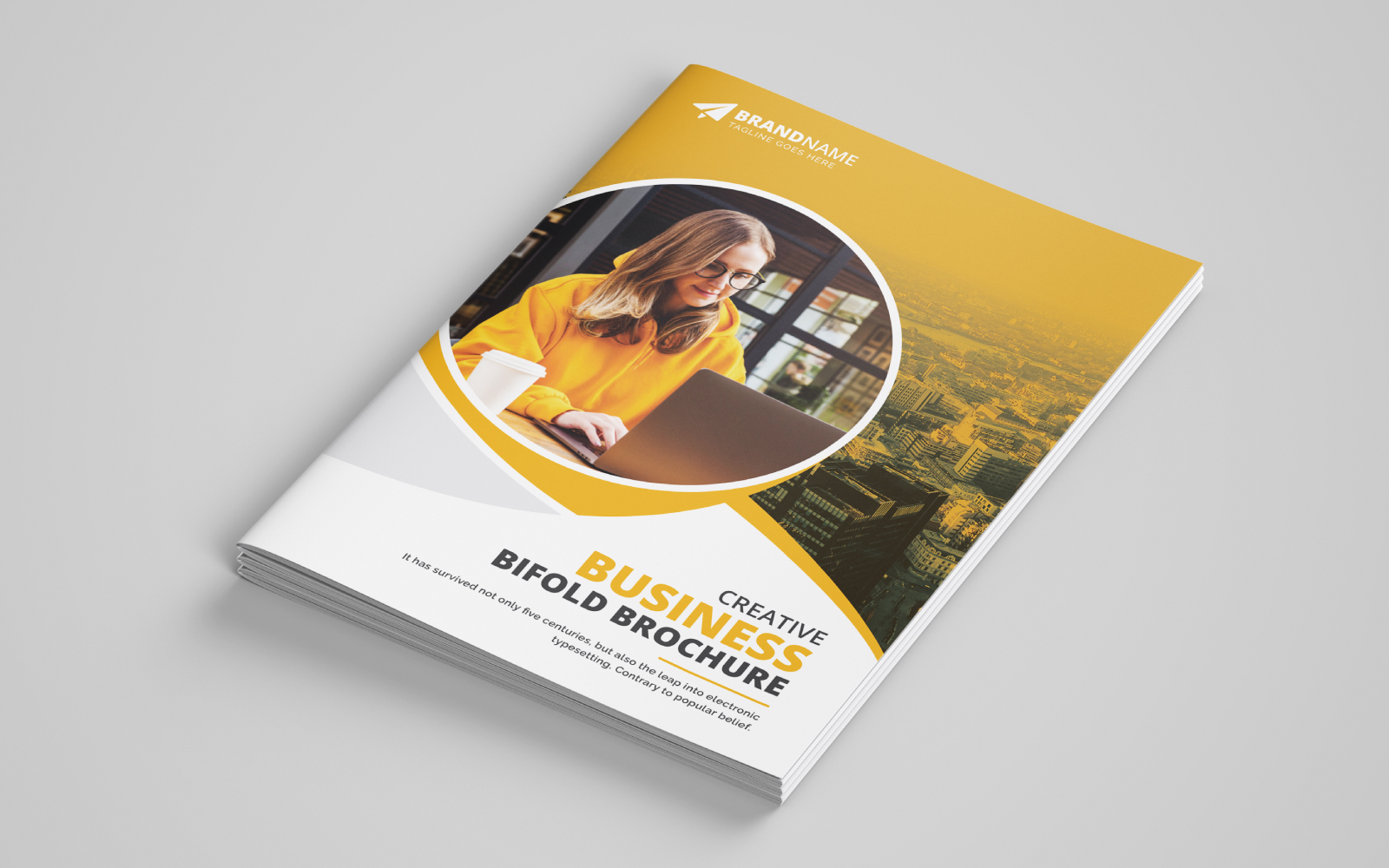 Professional Creative Business Bifold Brochure Template For Advertising