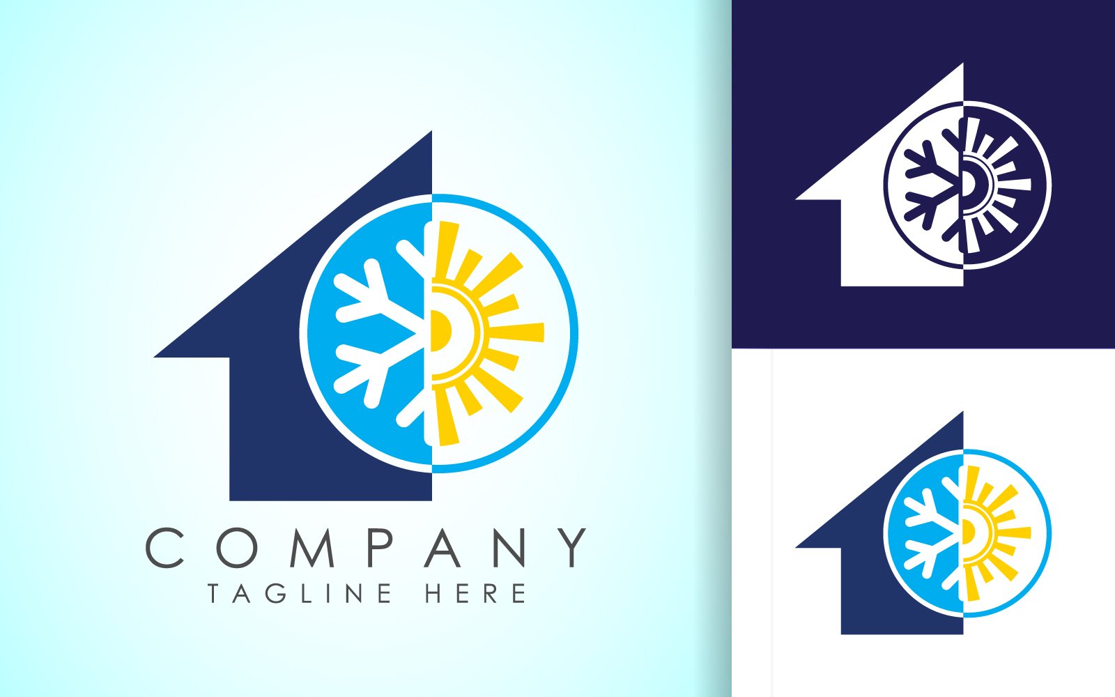 Air conditioner logo. Hot and cold symbol14