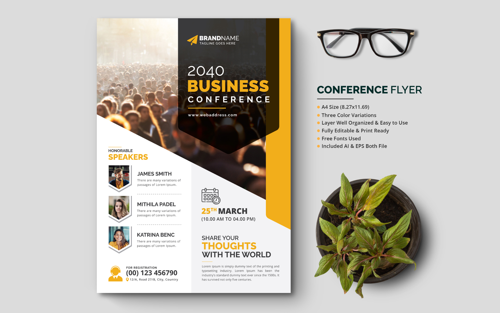 Conference Flyer, Leaflet, Pamphlet for Annual General Meeting, Seminar, Lecture, Workshop V2