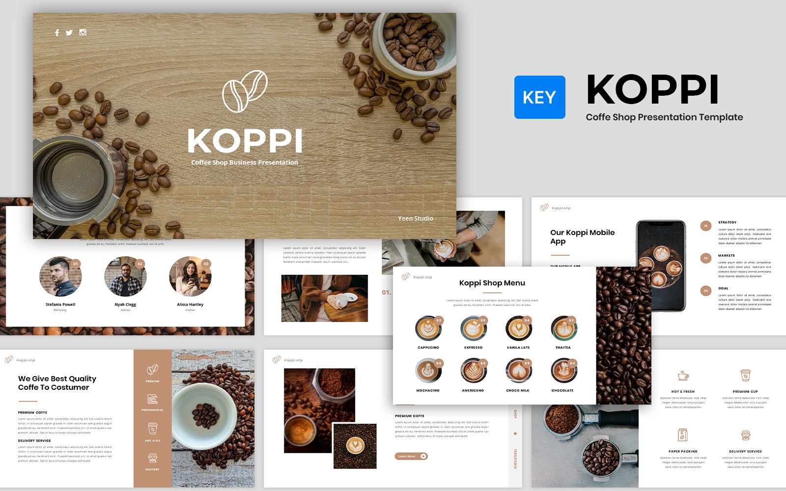 Koppi - Coffee Shop Presentation Keynote Template