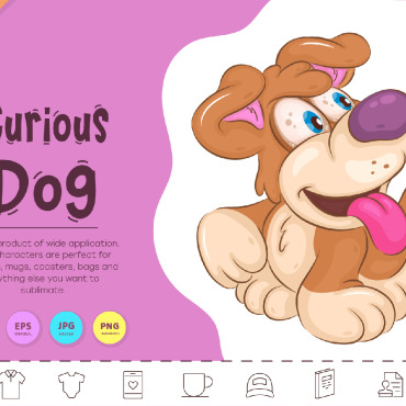 Curious Dog Vectors Templates 332535