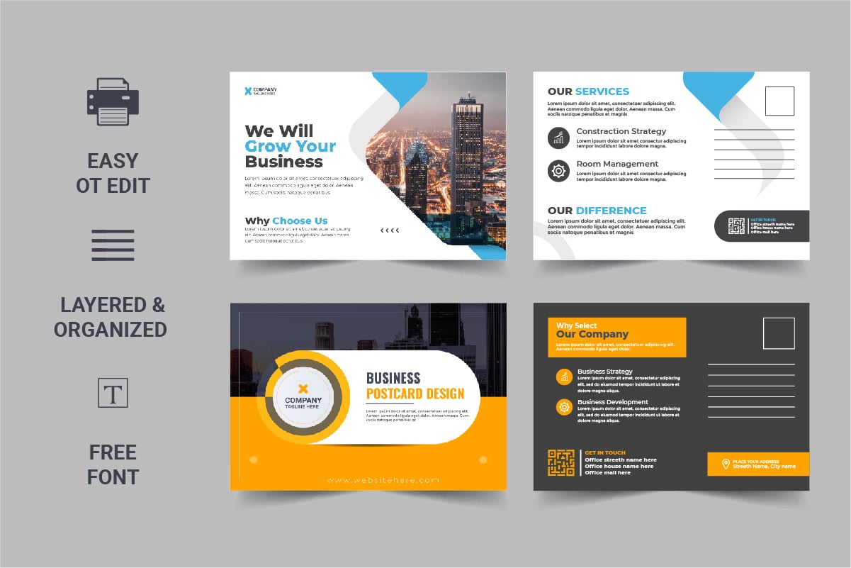 Modern Postcard Template Design Template Design