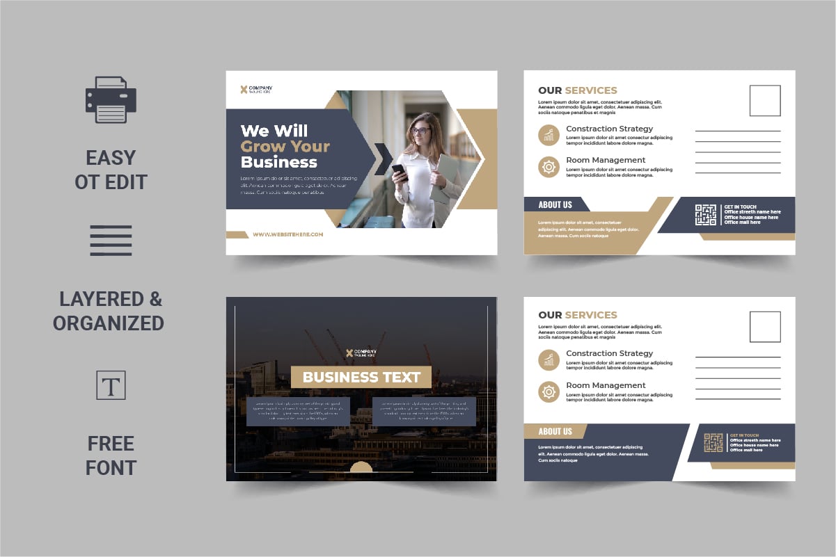 Corporate Postcard Template or modern eddm postcard Design Template