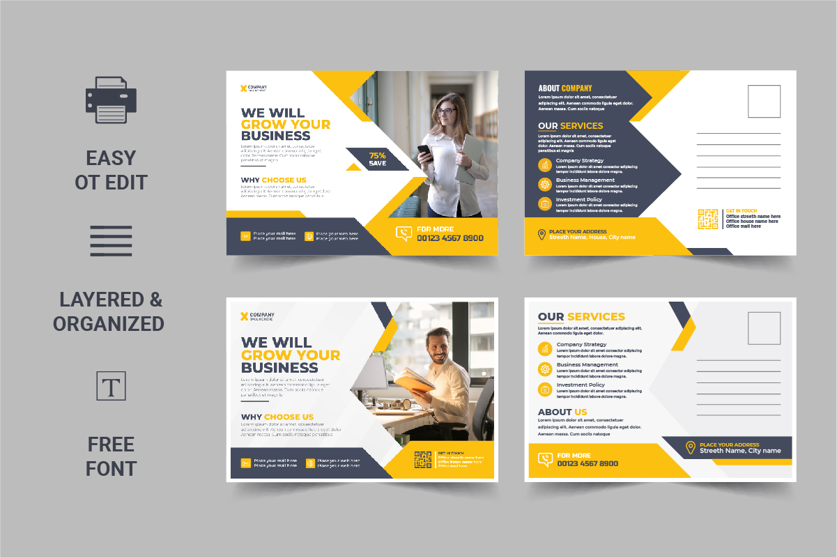 Corporate Postcard Template or modern eddm postcard Design Template Design