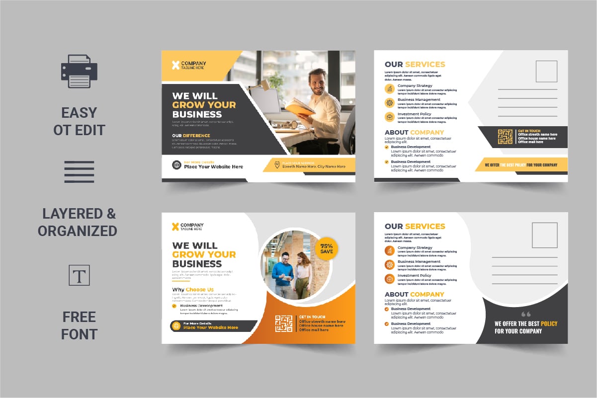 Corporate Postcard Template or modern eddm postcard Design Template Design Layout