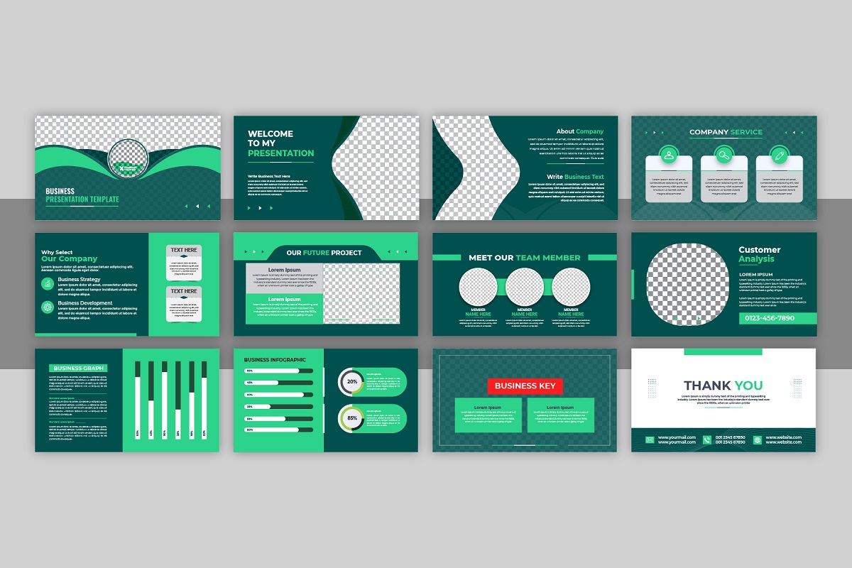 Business presentation template vector layout