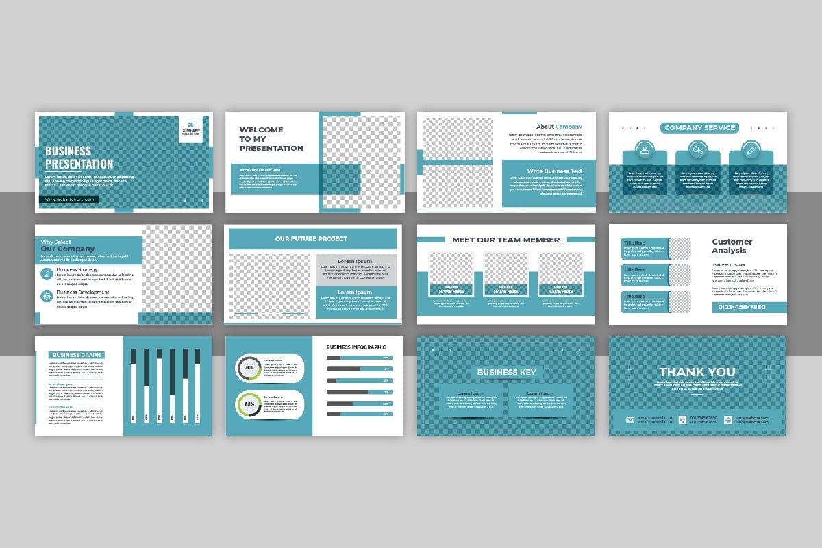 Business presentation design template layout