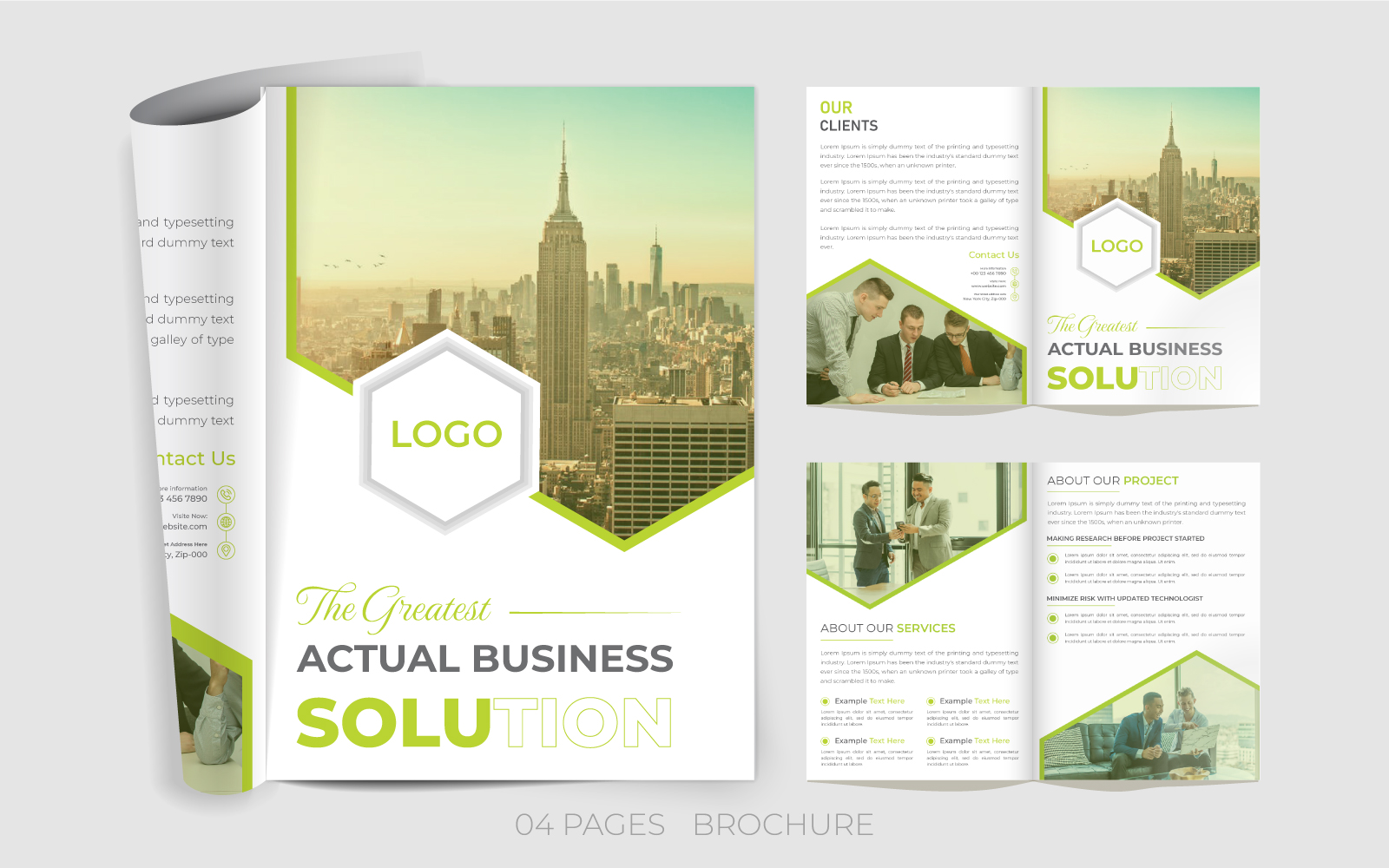 Professional Business Corporate Bi-fold Brochure Design Template