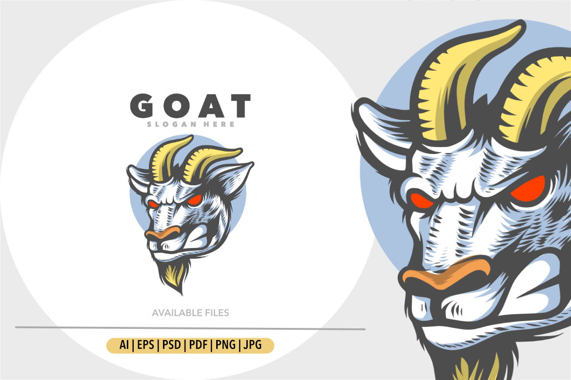 Goat angry head mascot logo