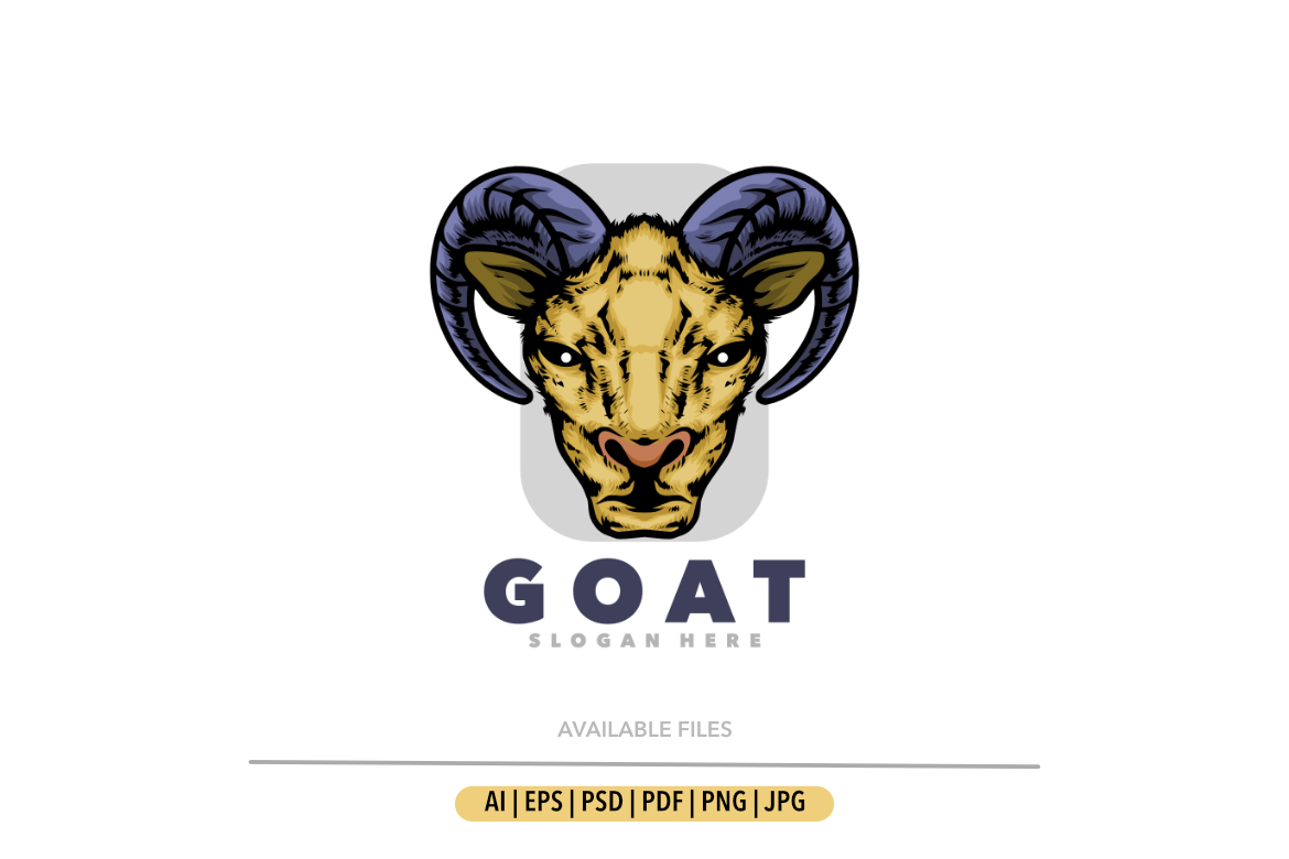 Goat head simple mascot design