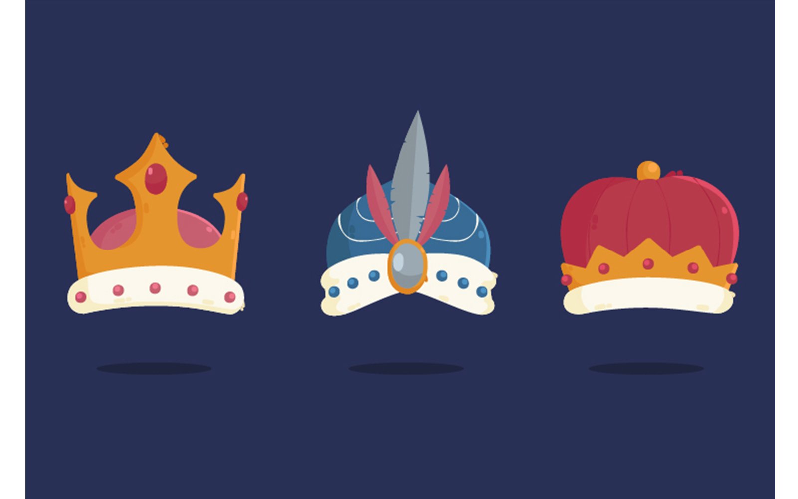 Reyes Magos Crowns Illustration