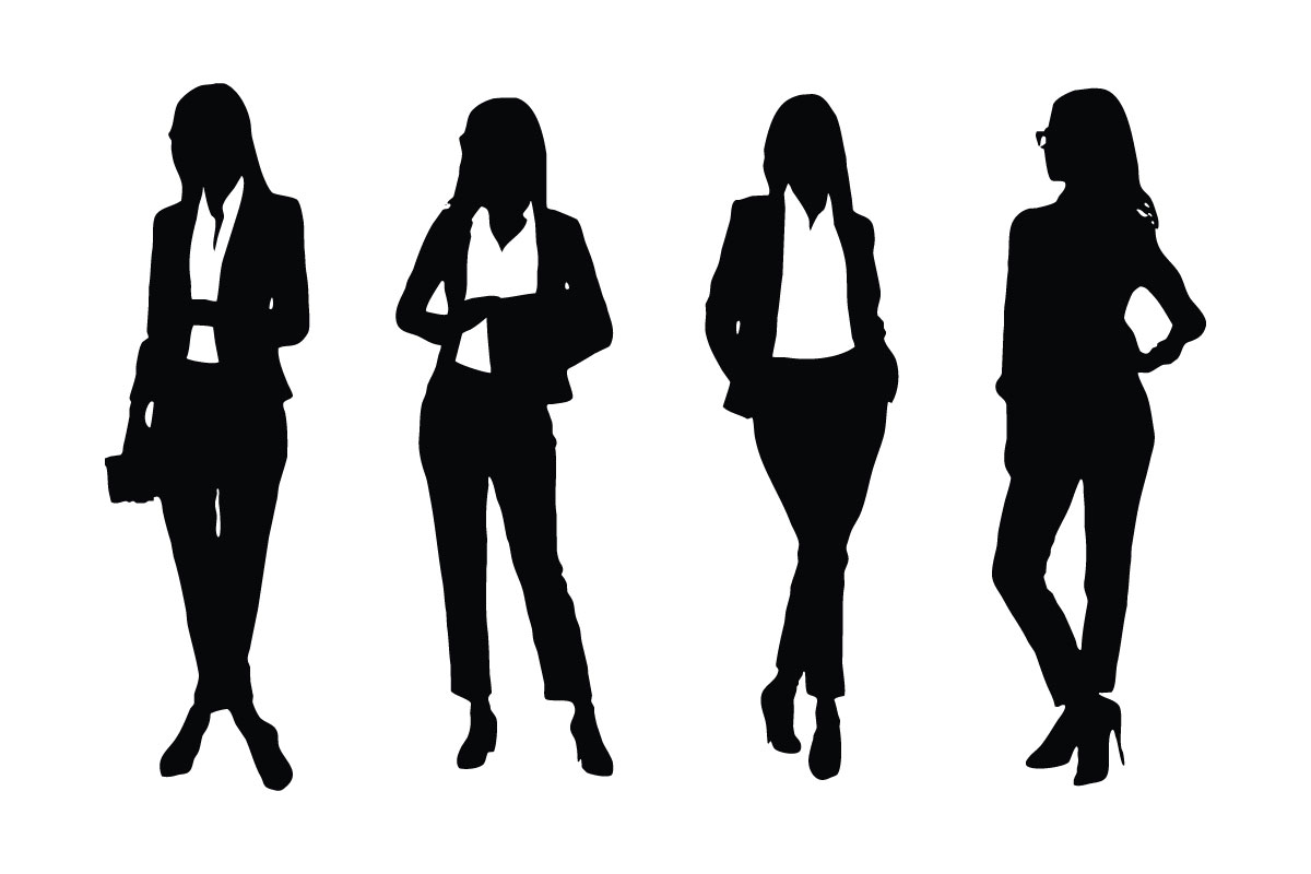 Female businessman silhouette bundle