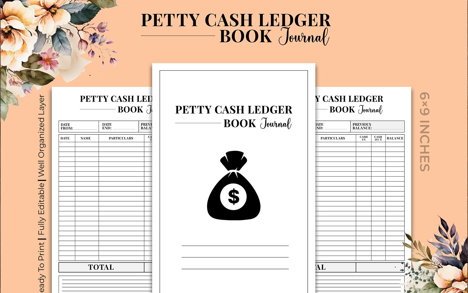 Petty Cash Ledger Book Journal Kdp Interior