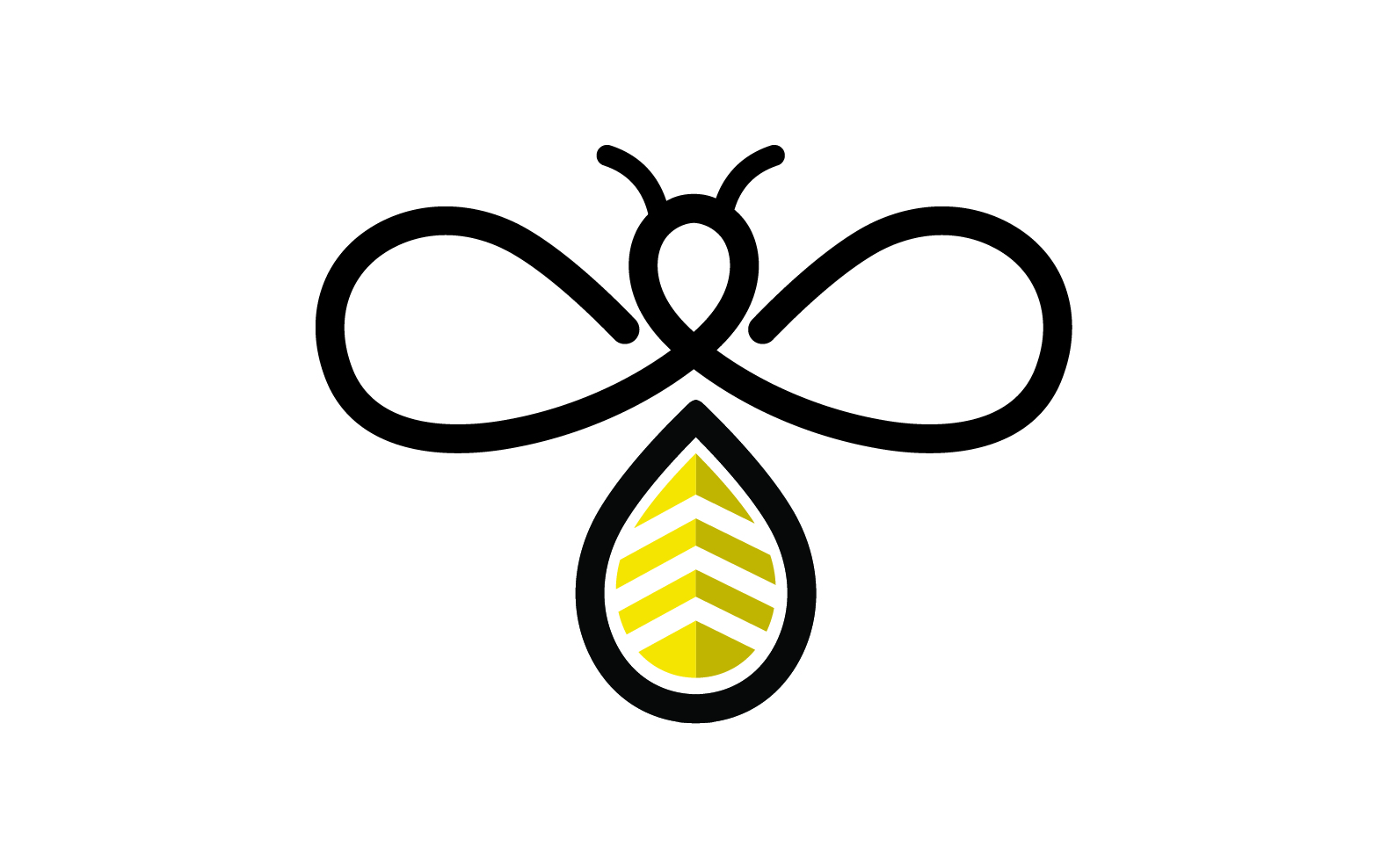 Bee honeycomb animal logo design template vector v4