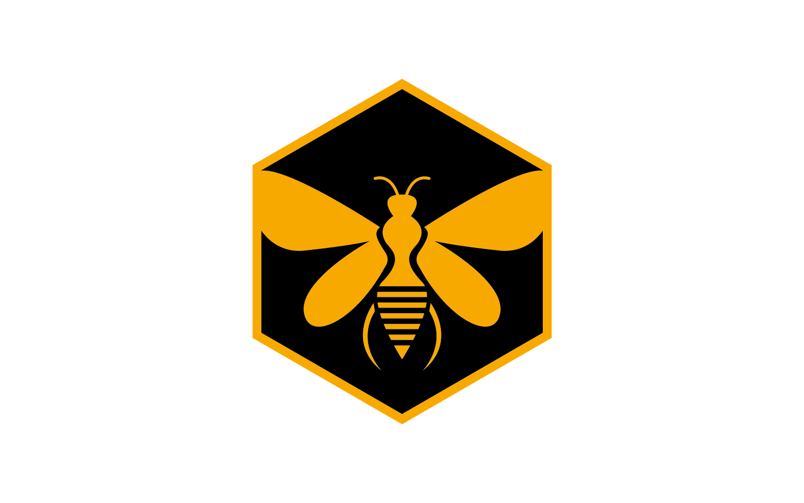 Bee honeycomb animal logo design template vector v9