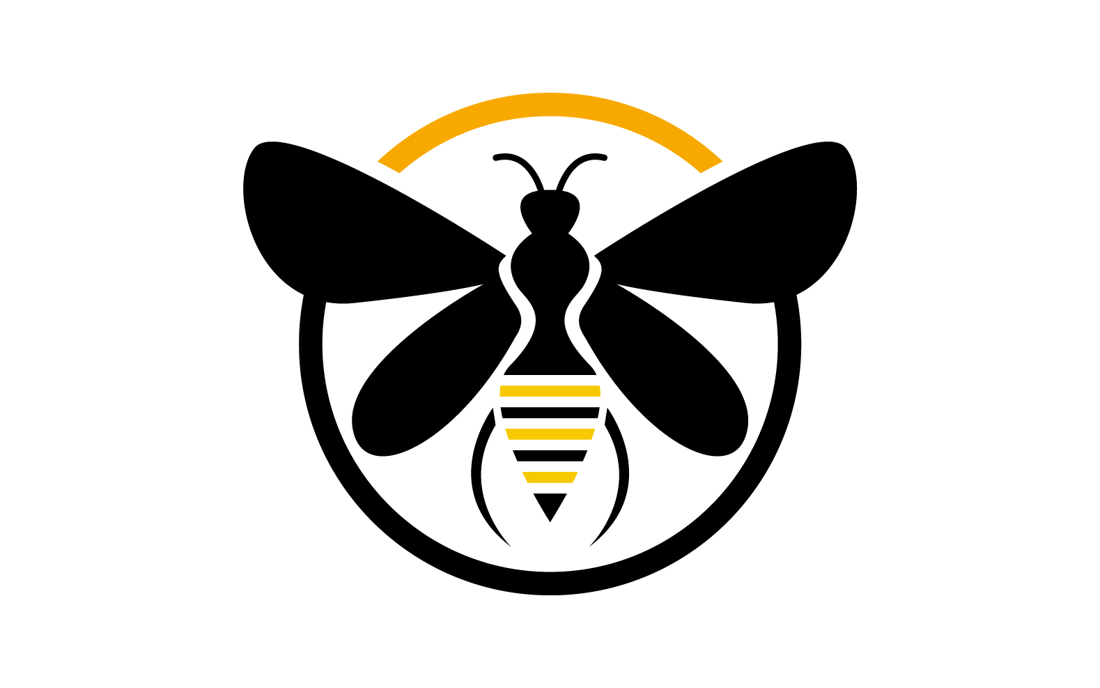 Bee honeycomb animal logo design template vector v18