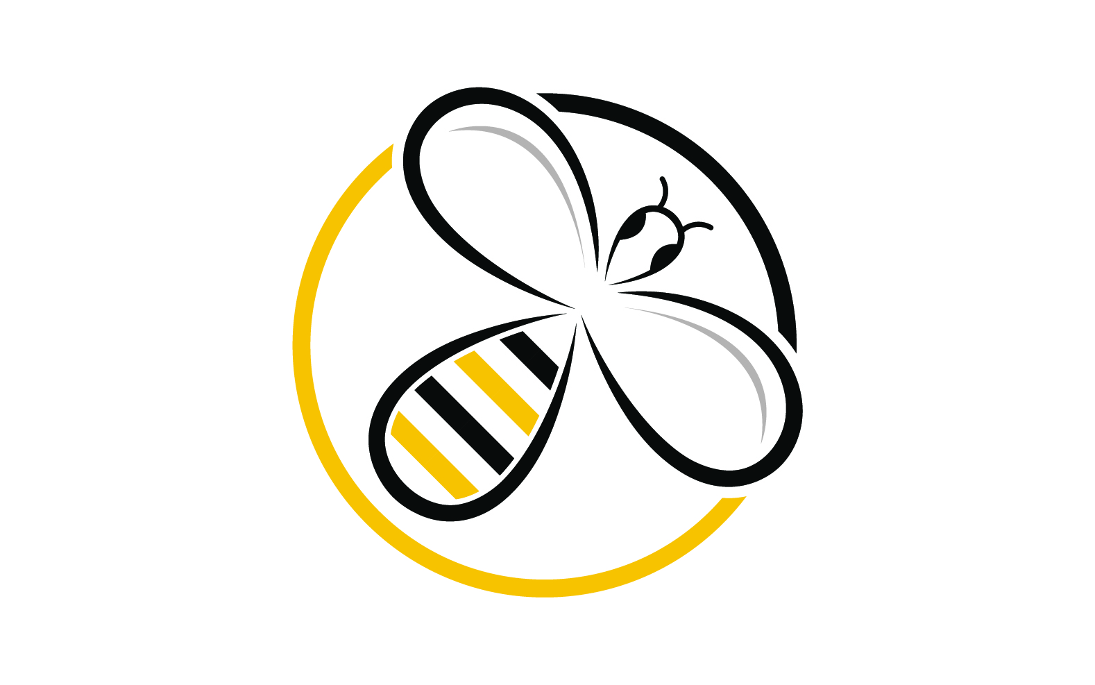 Bee honeycomb animal logo design template vector v19