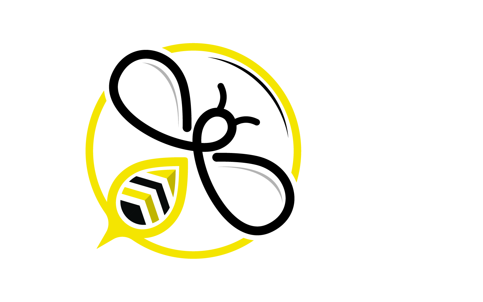 Bee honeycomb animal logo design template vector v22
