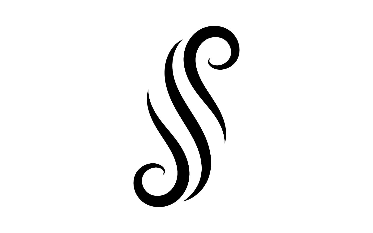 Black hair wave style logo template design v1