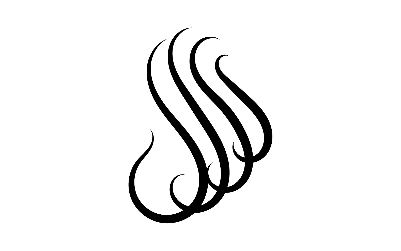 Black hair wave style logo template design v2