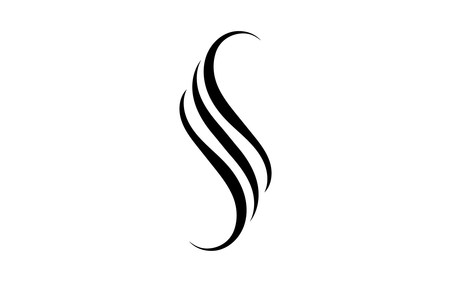 Black hair wave style logo template design v3