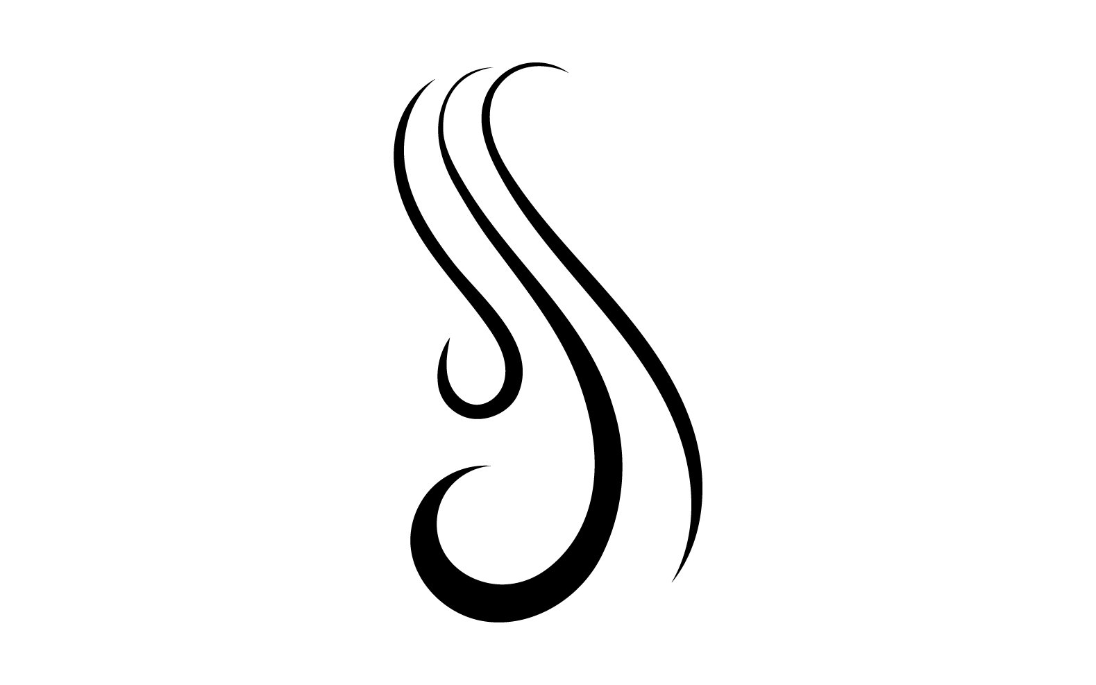 Black hair wave style logo template design v4