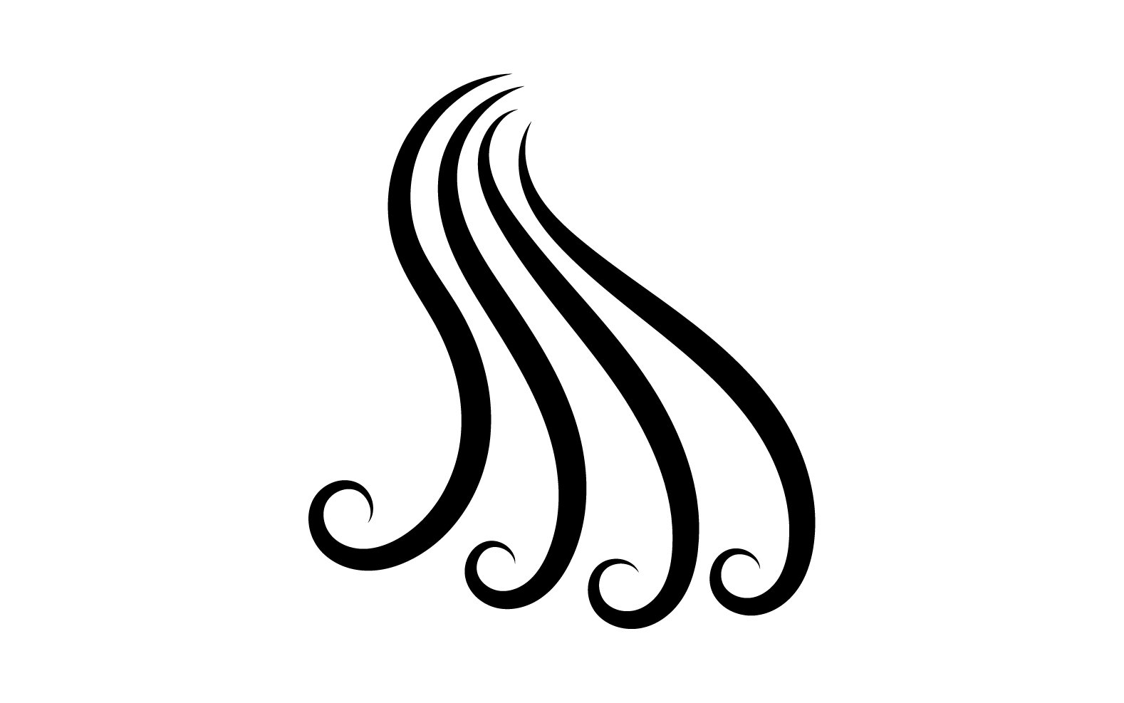 Black hair wave style logo template design v5