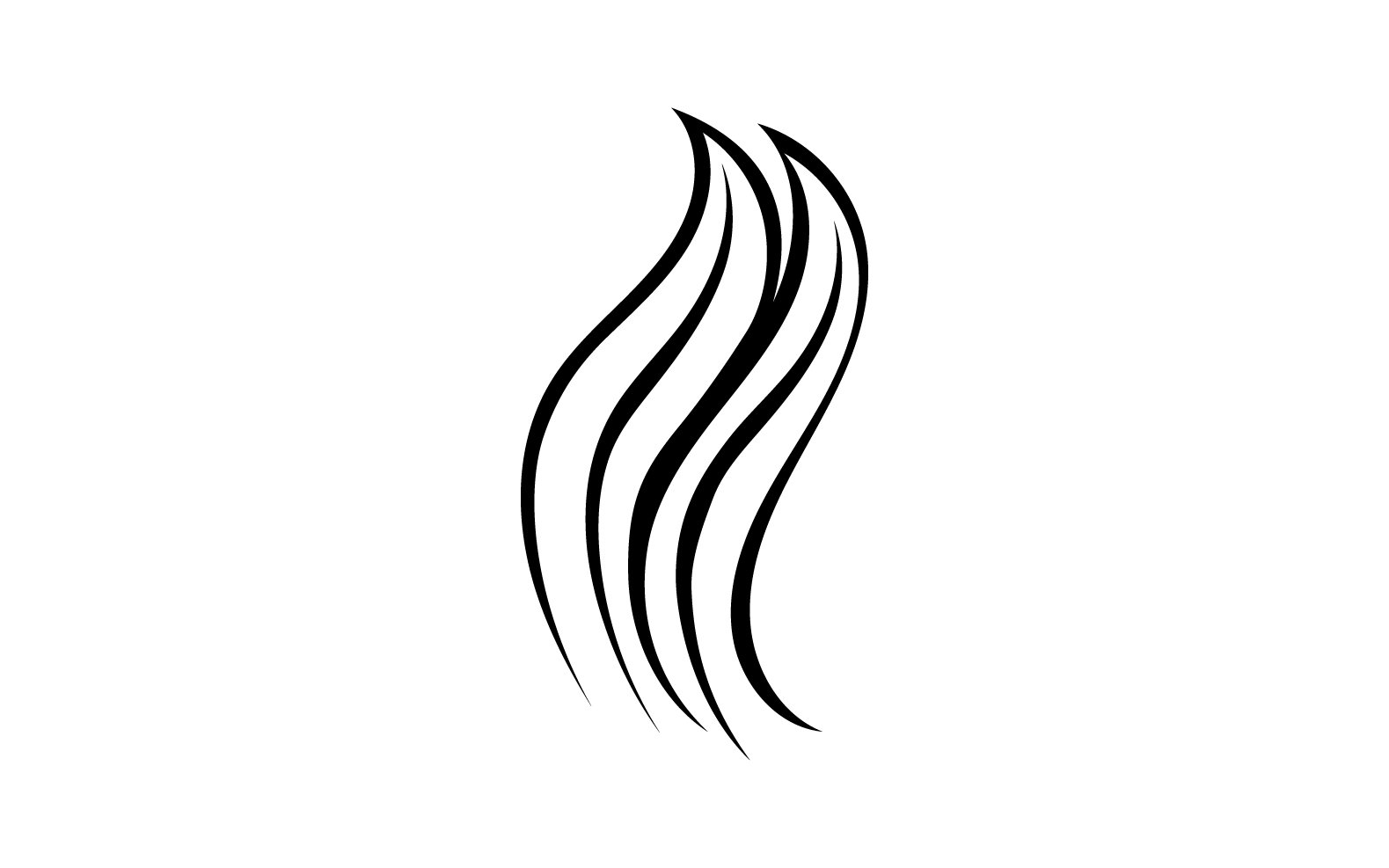 Black hair wave style logo template design v6