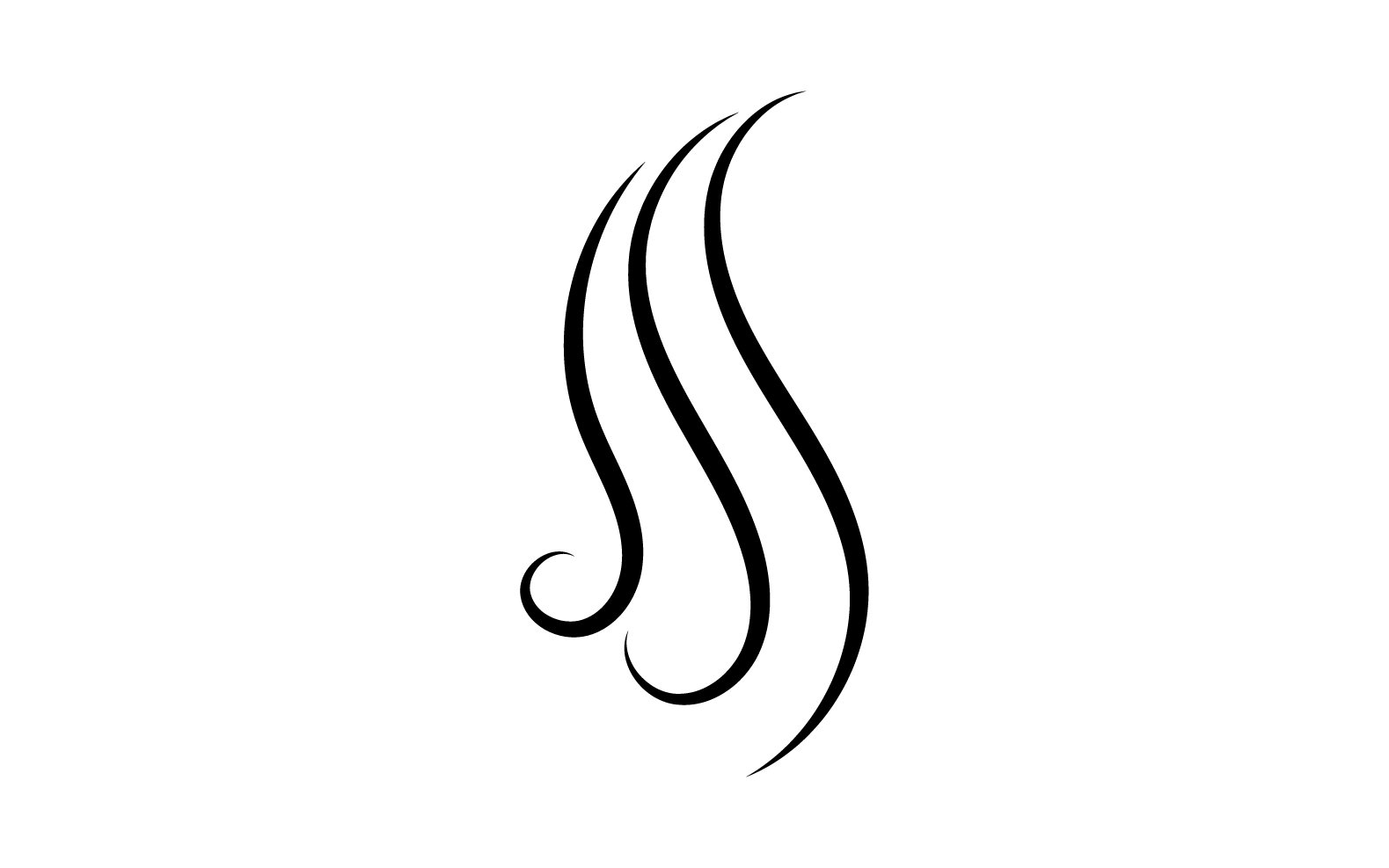 Black hair wave style logo template design v7