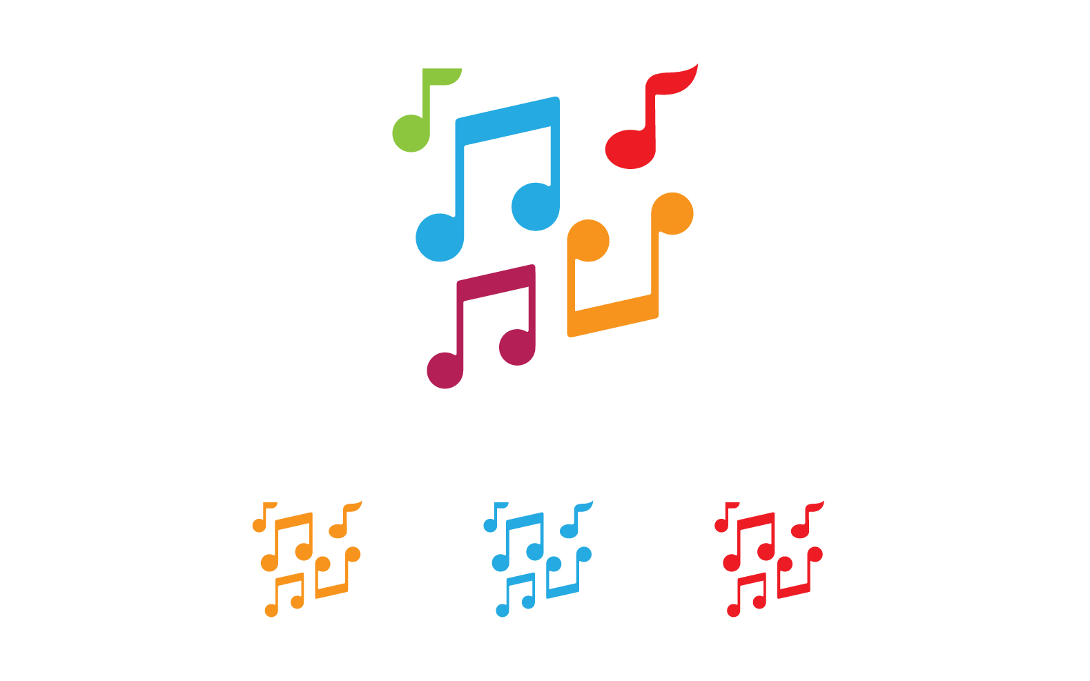 Music note player logo icon template design v13