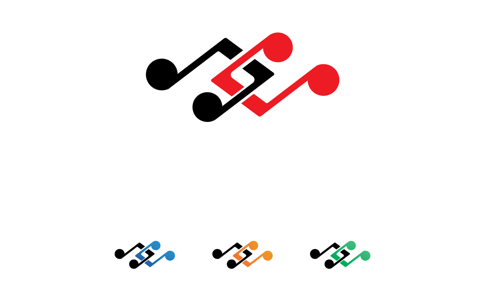 Music note player logo icon template design v14