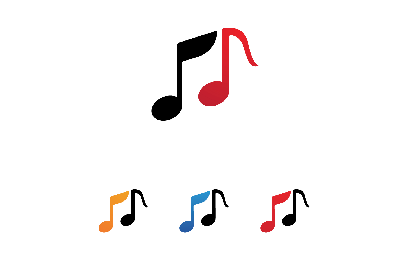 Music note player logo icon template design v17