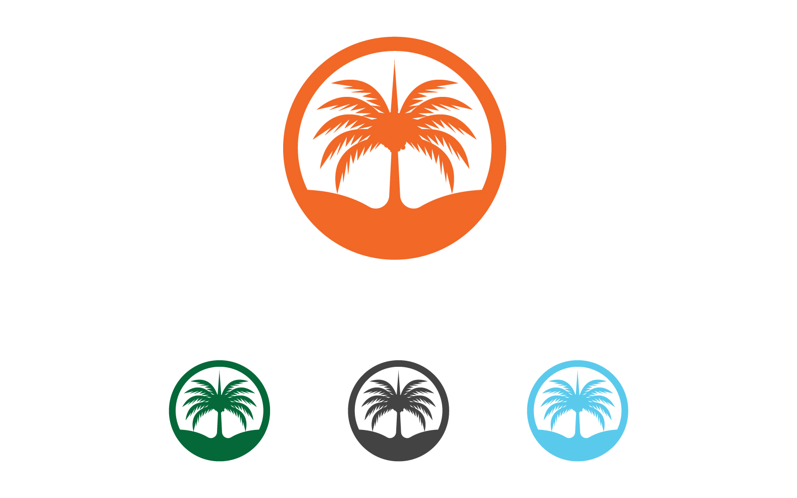Palm date tree vector template v2