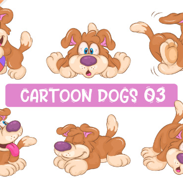 Cartoon Dogs Vectors Templates 334064