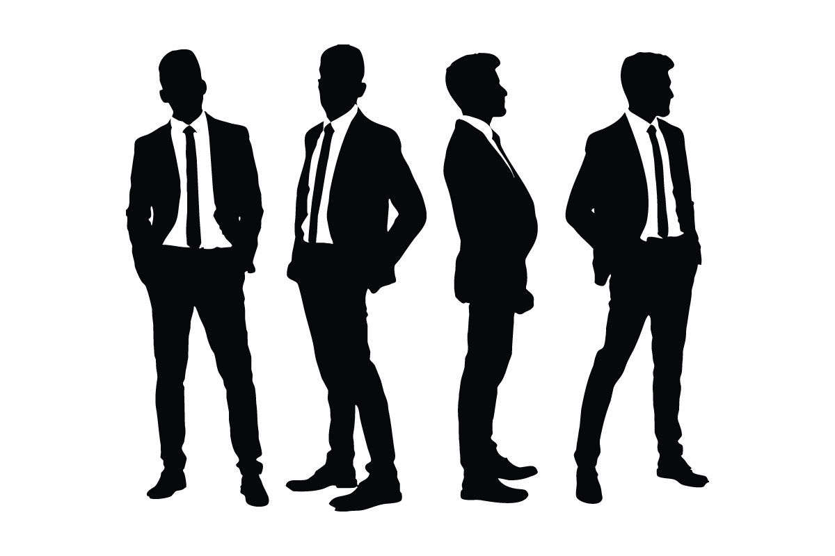 Businessman silhouette collection vector