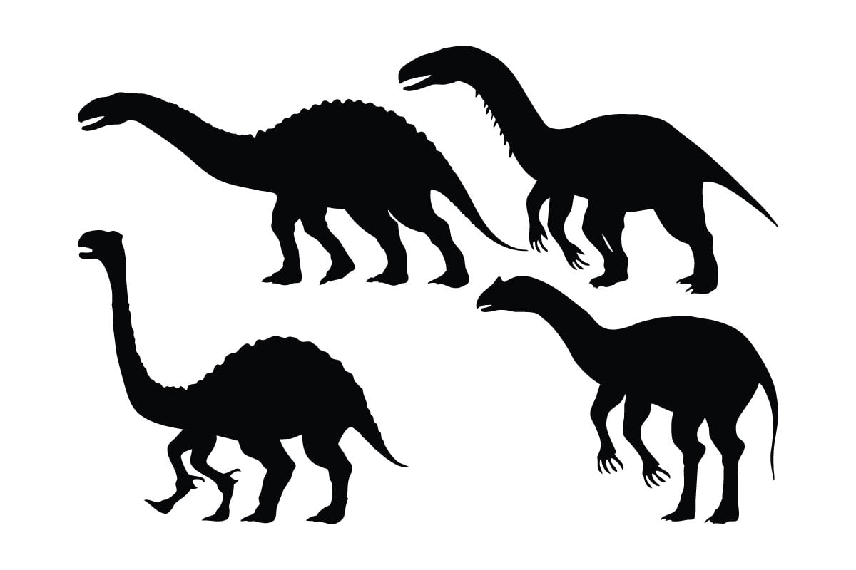 Dinosaur silhouette vector collection