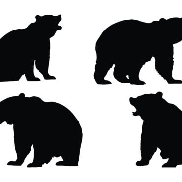Bear Silhouette Illustrations Templates 334219