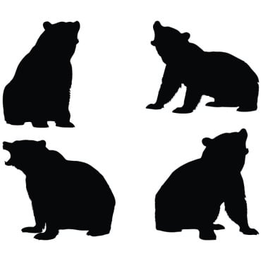 Bear Silhouette Illustrations Templates 334228