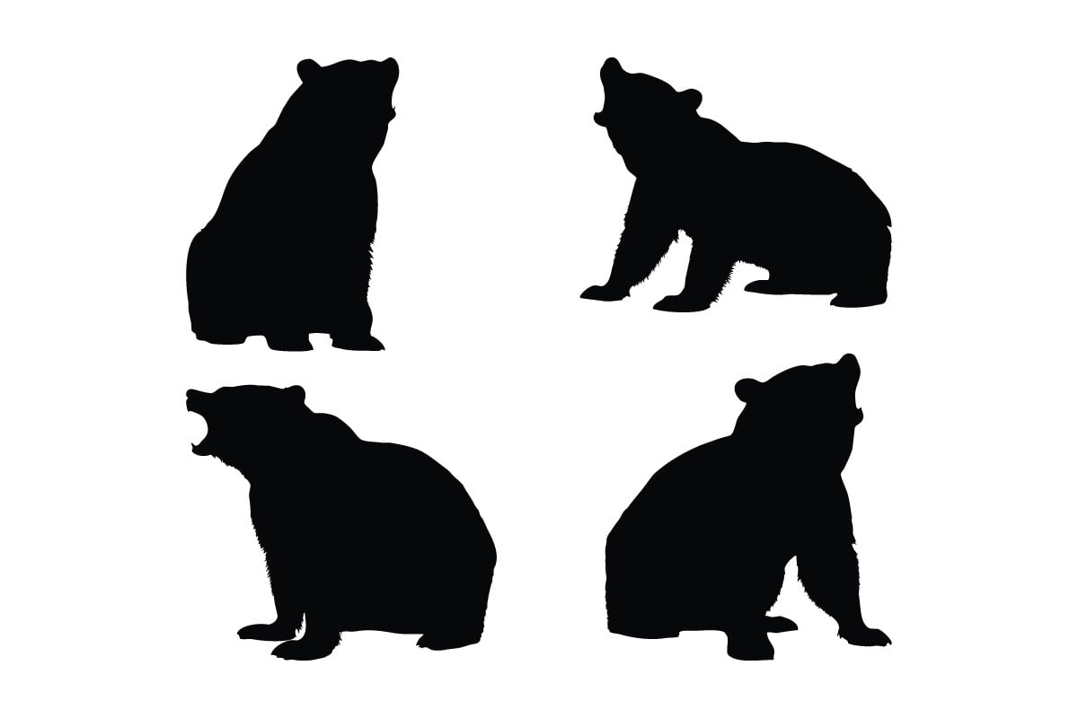 Bear silhouette design collection vector