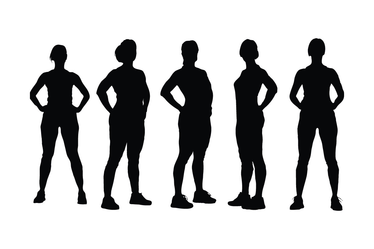 Gymnast girl silhouette vector bundle