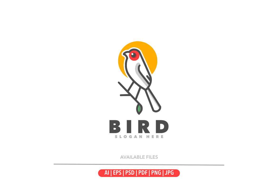 Bird simple logo template design illustration