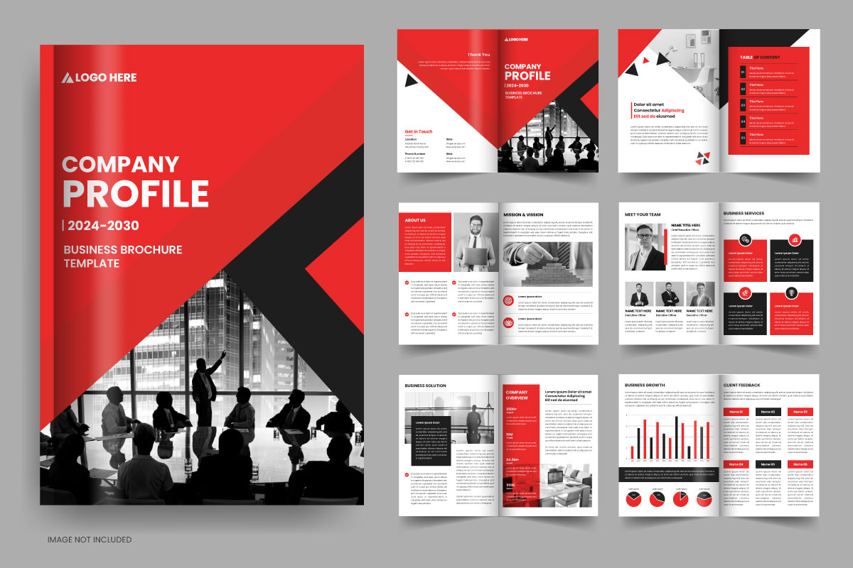 Corporate company profile multipage business brochure template design