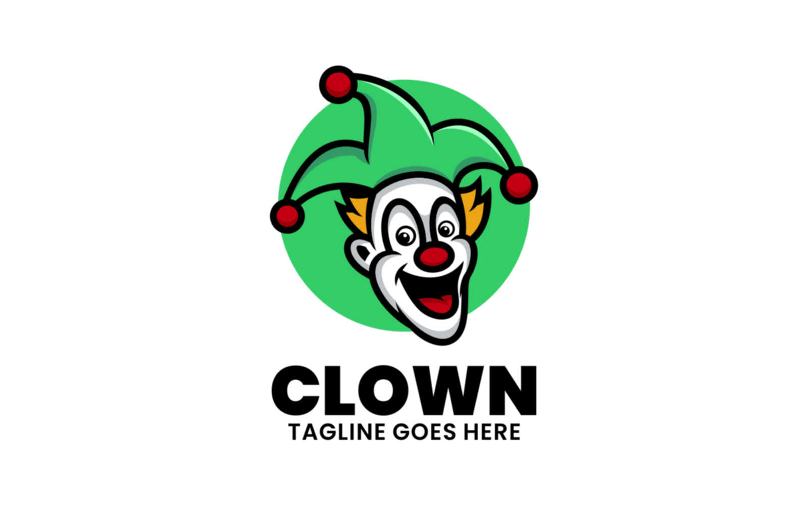 Clown Mascot Cartoon Logo Style