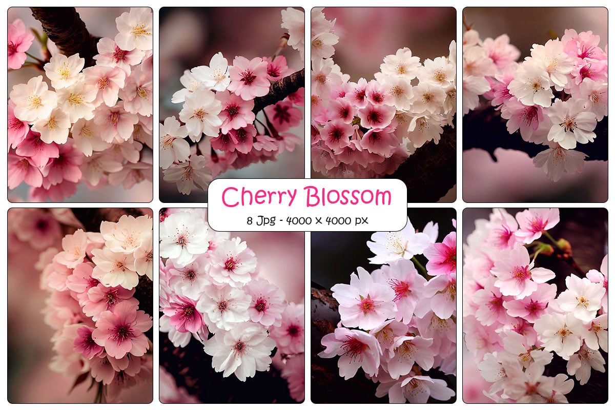 Realistic cherry blossom, sakura branch with pink flowers background