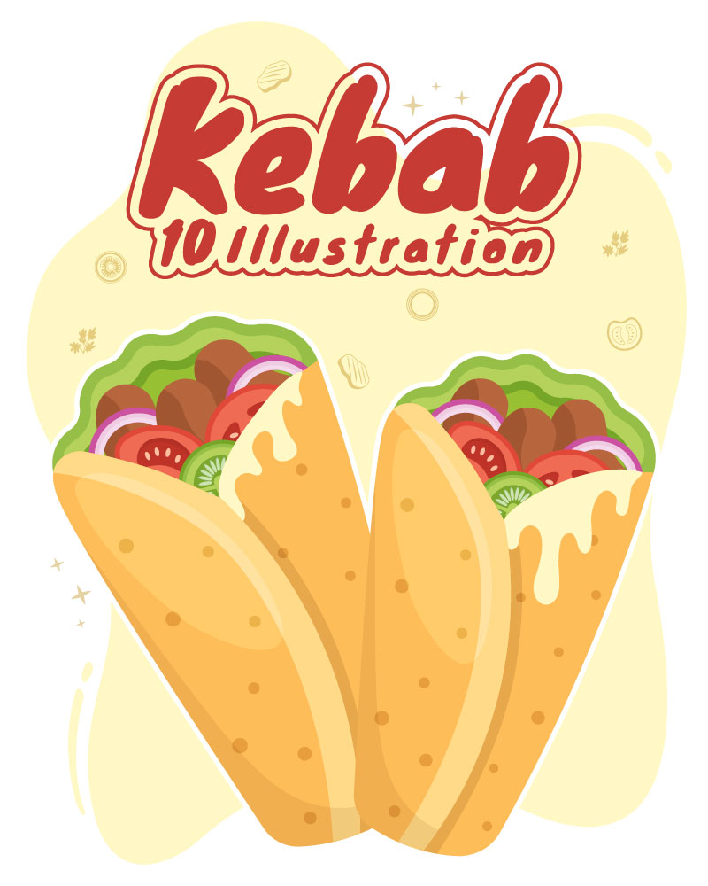 10 Kebab Food Illustration