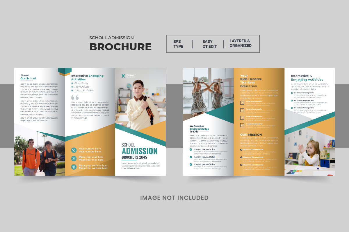 Creative Kids Back To School Admission Trifold or Education Trifold Brochure Template Layout