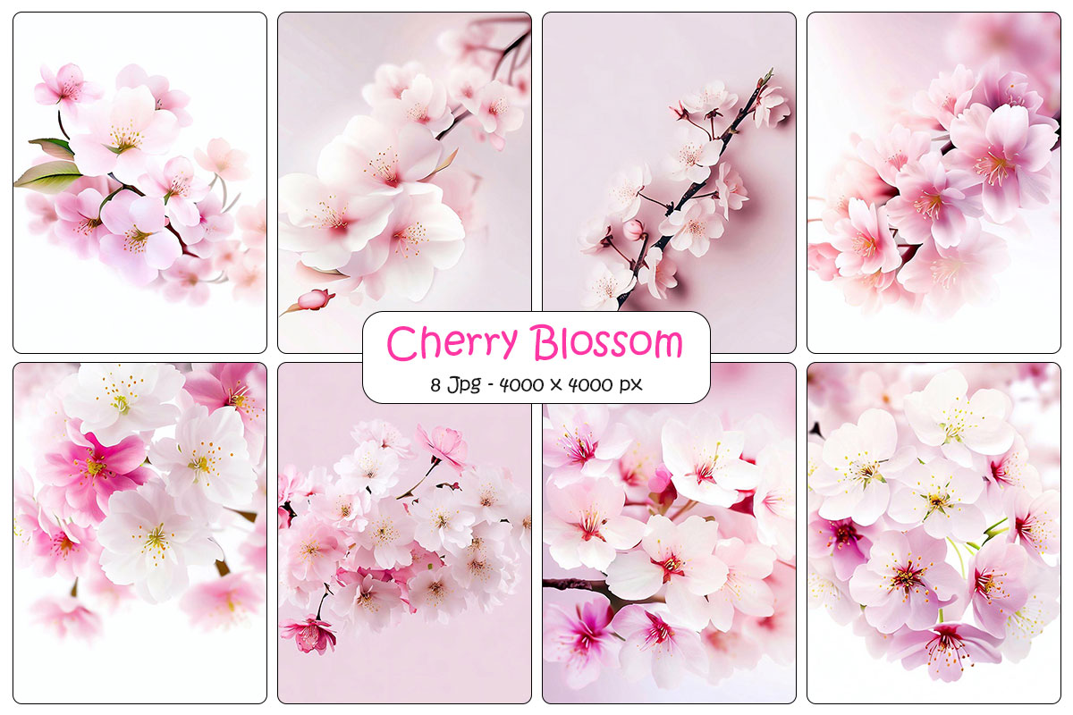 Beautiful cherry blossom background, sakura branch with pink flowers and petals