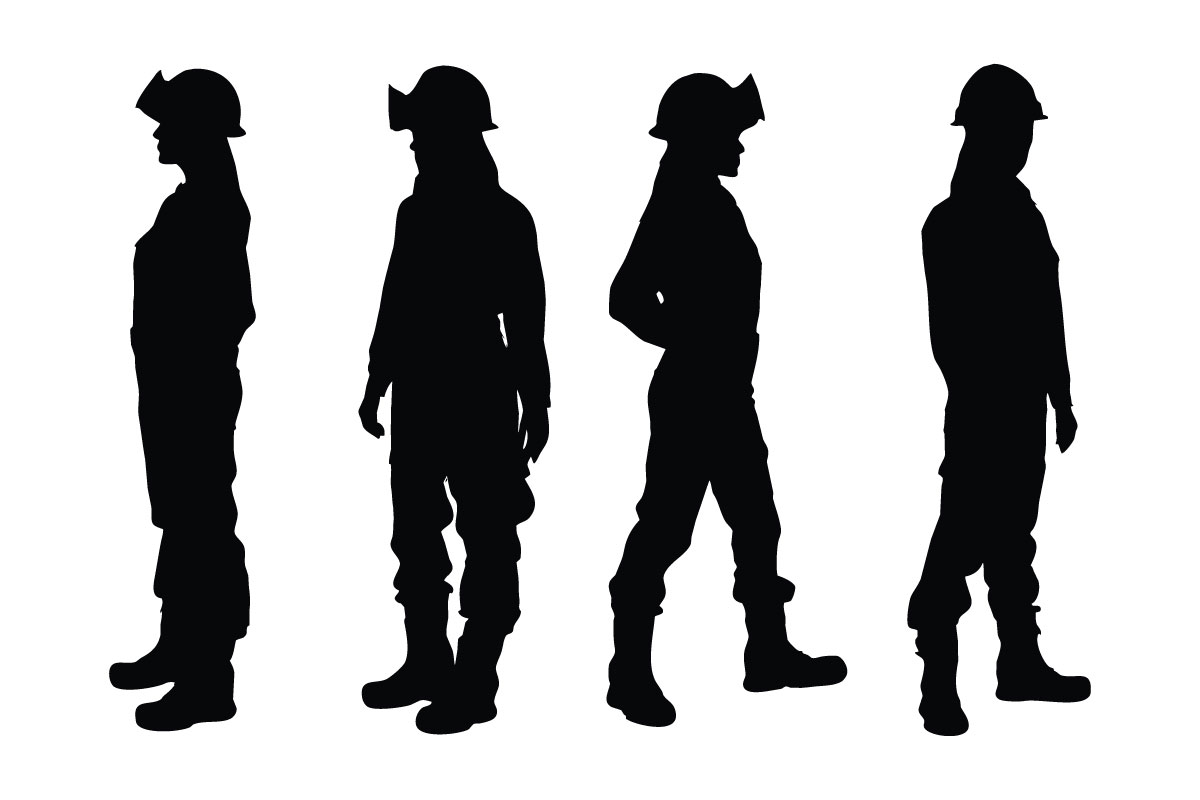 Girl bricklayer silhouette bundle vector